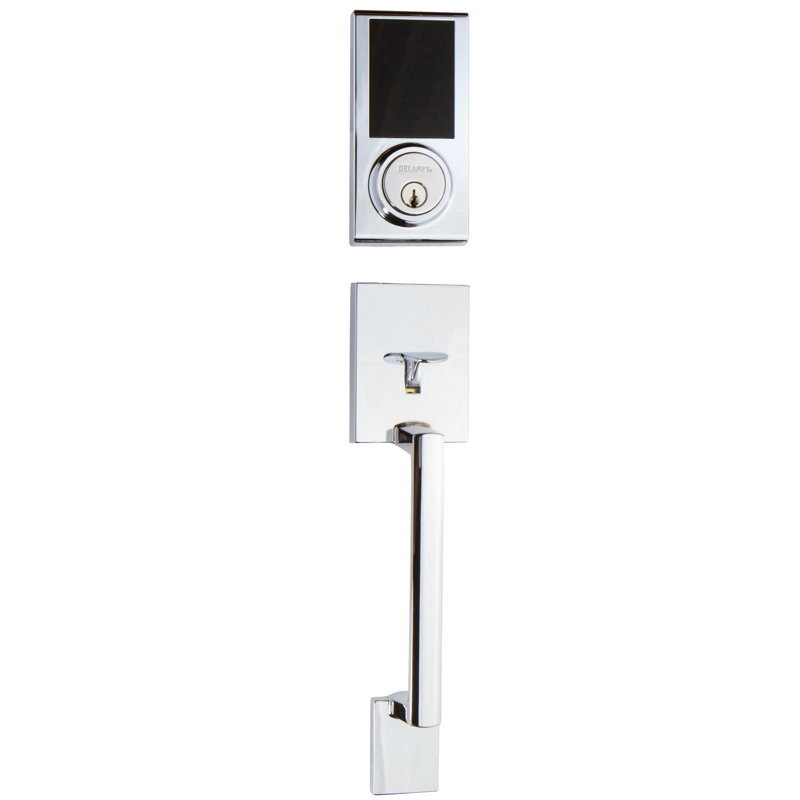 Delaney Hardware Handleset with Electronic Deadbolt and Kira Lever Door
